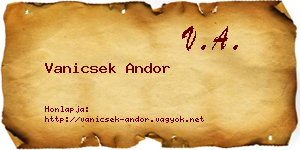 Vanicsek Andor névjegykártya